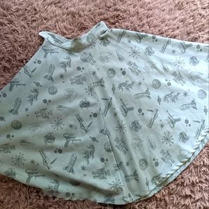 Retro Style Futurism Circle Skirt XS